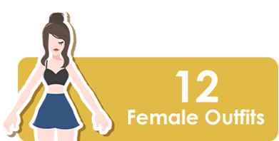2d clothes animation - female outfits